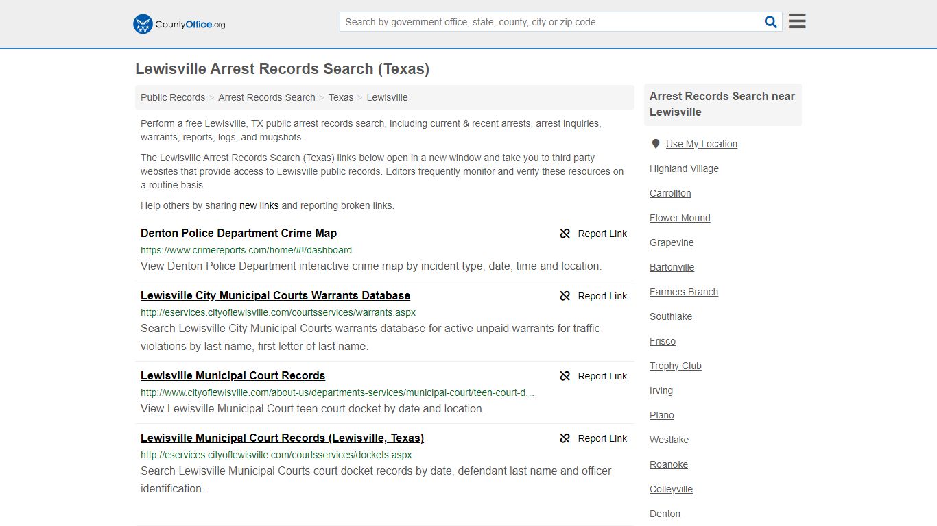 Arrest Records Search - Lewisville, TX (Arrests & Mugshots) - County Office
