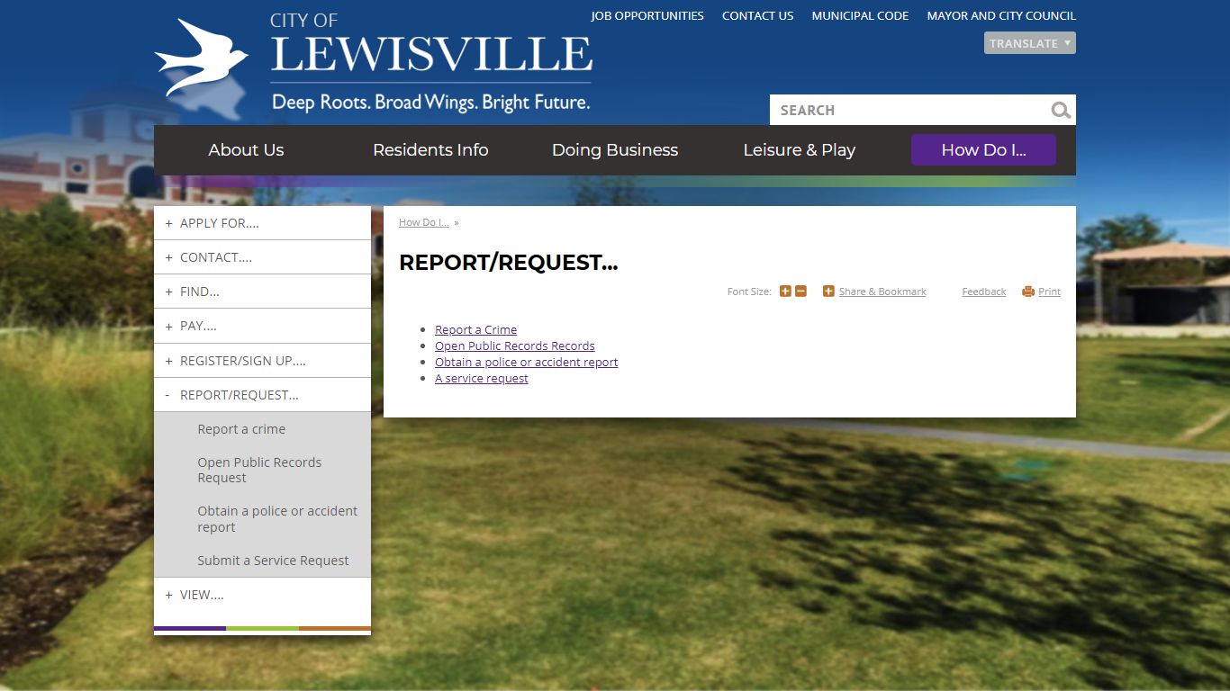 REPORT/REQUEST... | City of Lewisville, TX